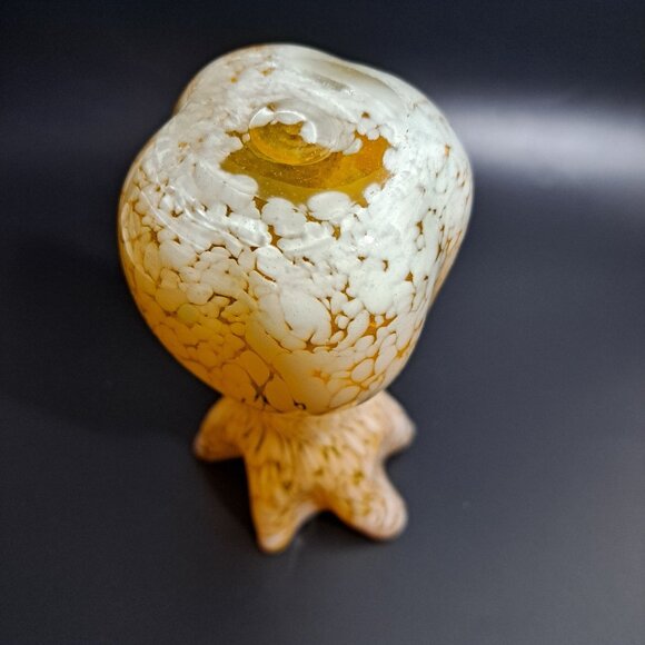 Handcrafted Yellow & White Art Glass Vase - Picture 9 of 10